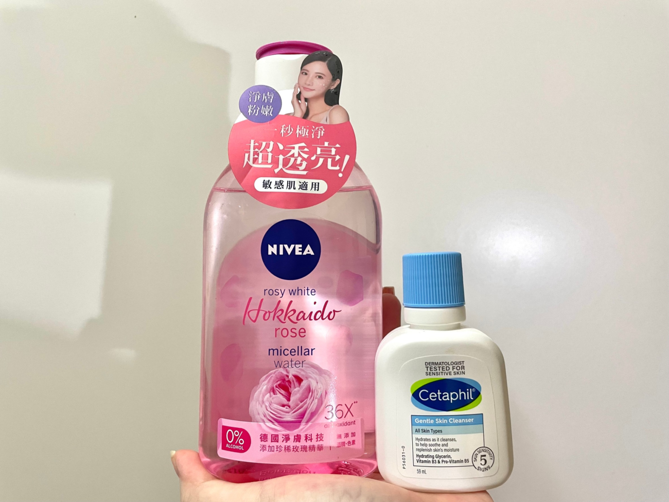 妮維雅粉嫩嫩玫瑰卸妝水vs舒特膚溫和潔膚乳