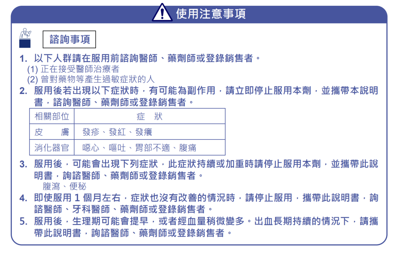 TRANSINO美白錠可能副作用