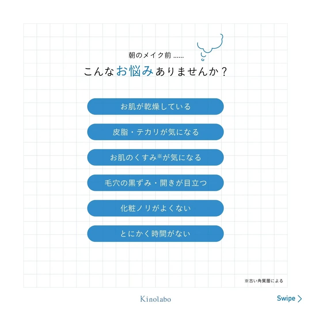 Kinolabo ASASUKI碳酸系列對應的肌膚煩惱