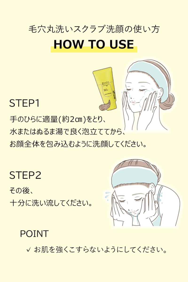 KEANA BEAUTE 毛孔潔淨磨砂洗顏 使用說明