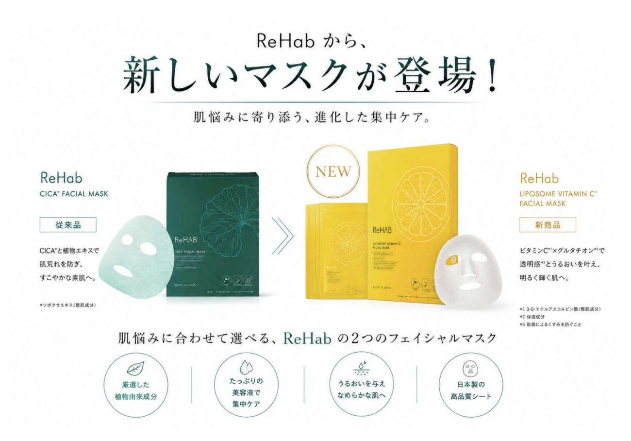 日本ReHAB保養系列 面膜介紹
